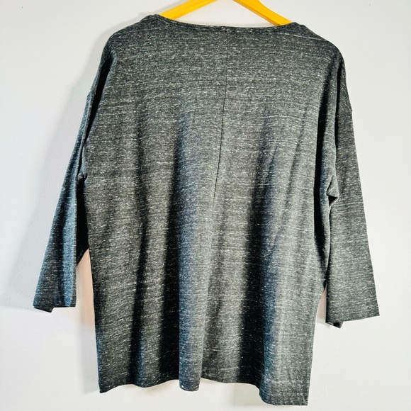 Chico’s Leaf beaded Embroidered Dolman Heather Gray Top Size 2 Women’s US Large - Picture 8 of 9